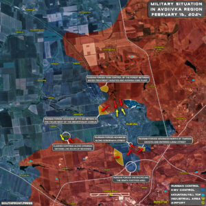 Russian Advance In Avdiivka, DPR (Map Update On February 15, 2024)