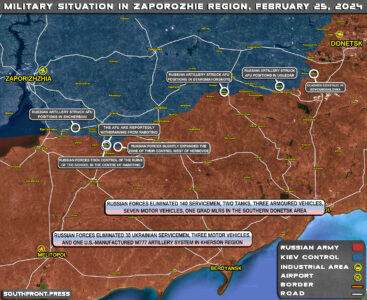Military Situation On Ukrainian Frontlines on February 25, 2024 (Map Update)