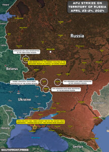 Ukrainian Drone Strikes In Russian Rear Regions On April 24, 2024 (Map Update)