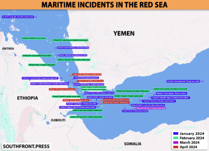 Houthi Attacks In Red Sea From January To April 2024 (Map Update)