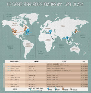 Locations Of US Carrier Strike Groups – April 30, 2024