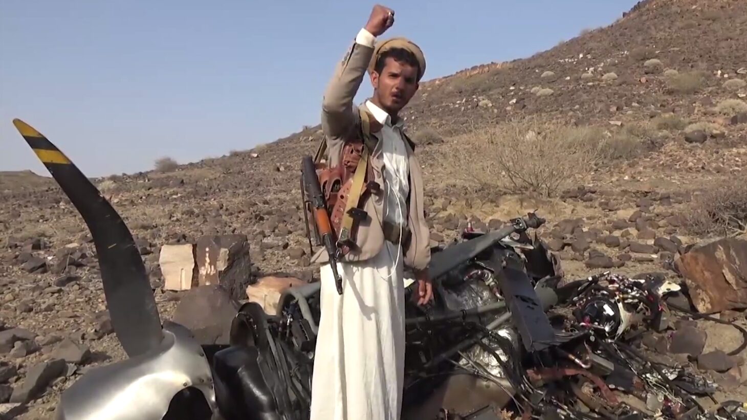 Houthis Release Footage Showing U.S. MQ-9 Combat Drone Being Shot Down